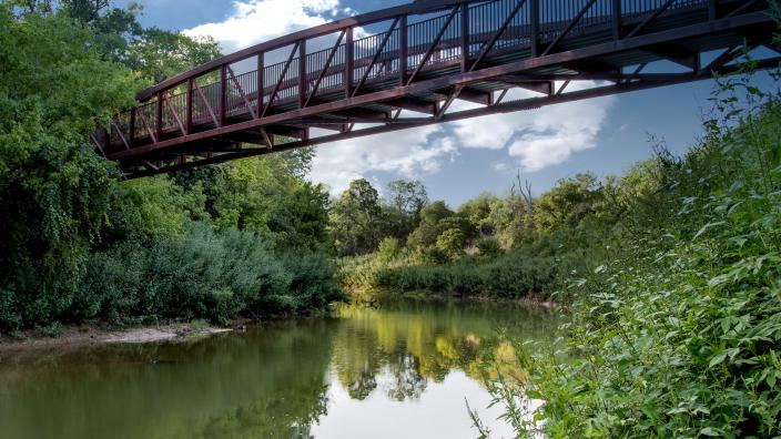 A bridge over a river 