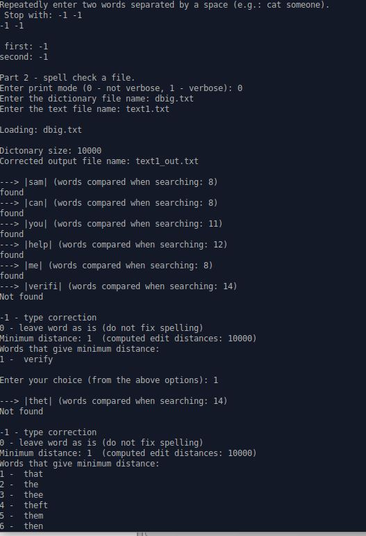 A screenshot of the command line that shows how this project works