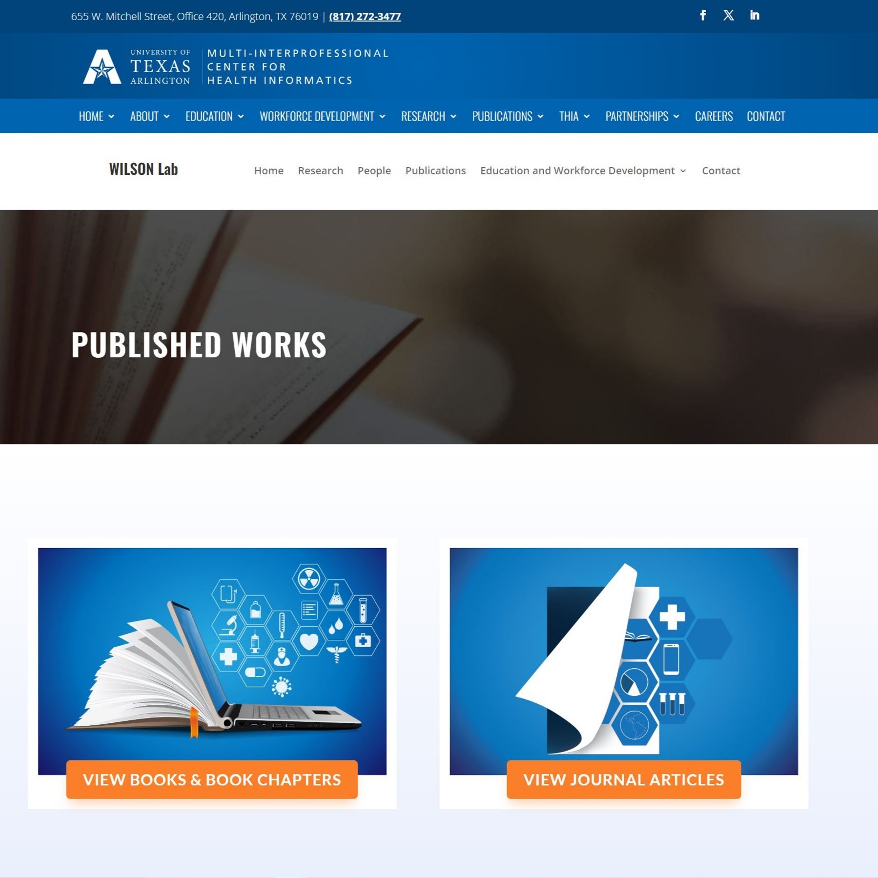 Image of the Wilson labs publications page